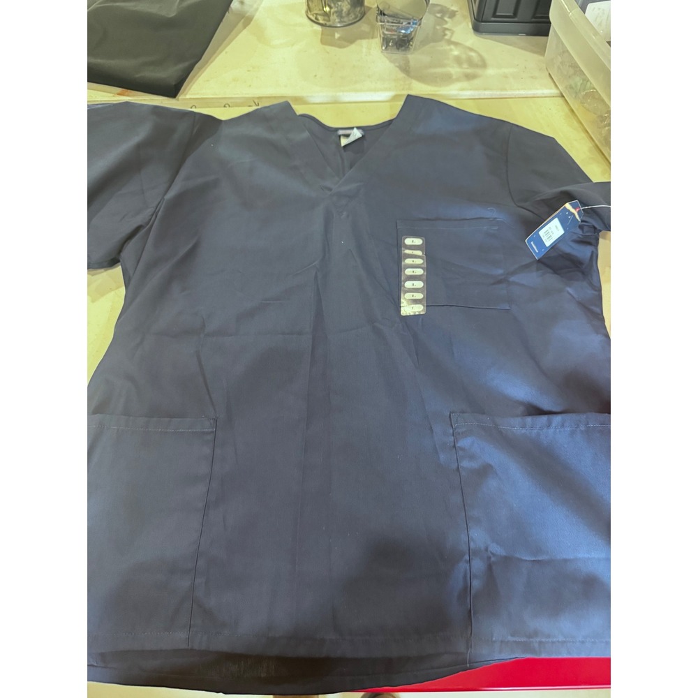 Cherokee Workwear Authentic Scrubs Navy Blue V-Neck Top 4876 Size L NWT